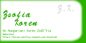 zsofia koren business card